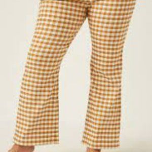 Hayden Los Angeles brown ivory checkered pants
